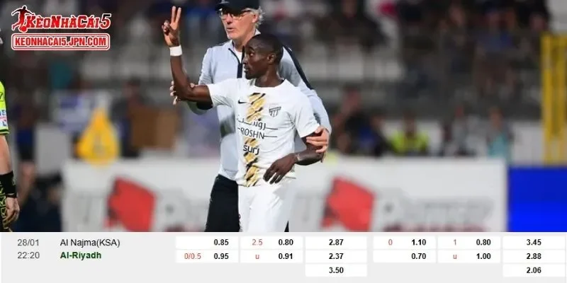 Tỷ lệ kèo chi tiết của của trận Al Najma vs Al Riyadh
