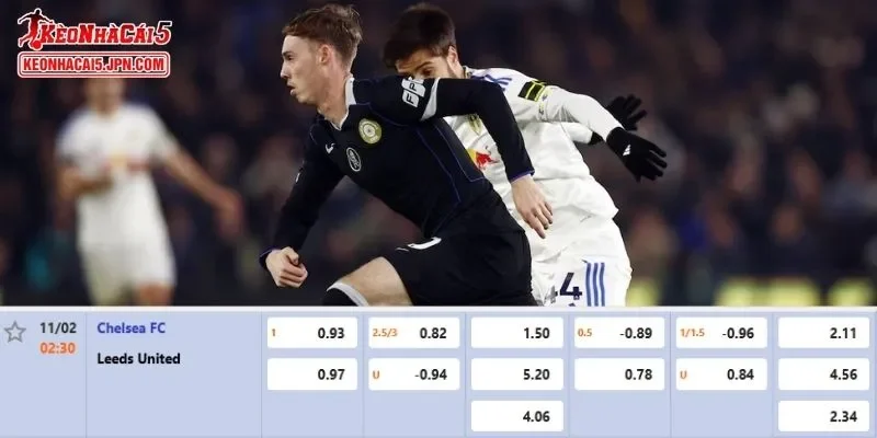 Tỷ lệ kèo chi tiết nhất cho trận đấu giữa Chelsea vs Leeds United