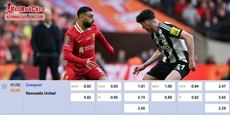 Tỷ lệ kèo chi tiết nhất cho trận đấu giữa Liverpool vs Newcastle