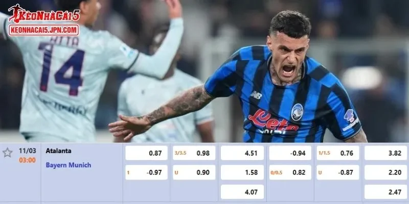 Tỷ lệ kèo chi tiết của trận Atalanta vs Bayern Munich
